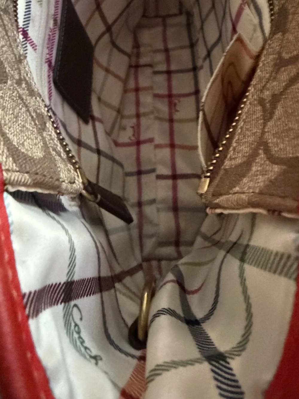 Coach Heritage Stripe Signature Tote- brown C canvas great condition ❤️